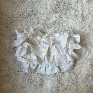 White Ruffled Tube Top